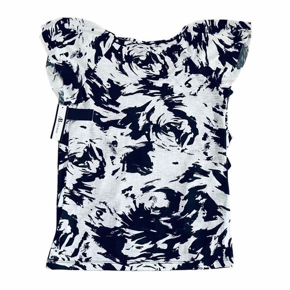 NWT Ab Studio Asymmetrical Knit Top S Tiered Ruffles - Picture 10 of 12